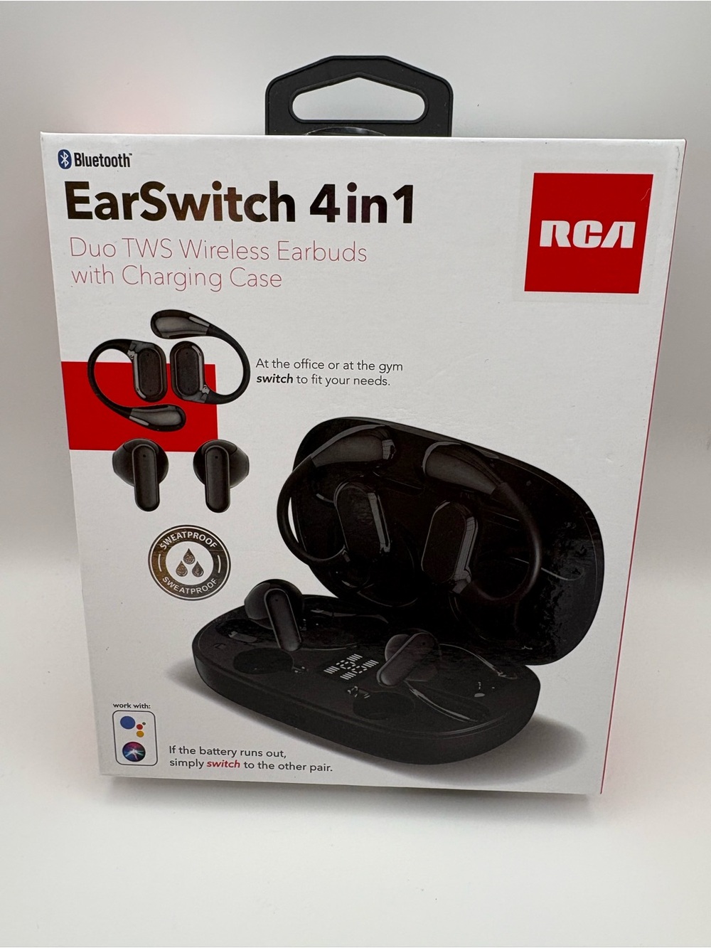RCA EarSwitch 4in1 Duo TWS Wireless Earbuds - Black